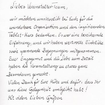 Dank der Anwesenden